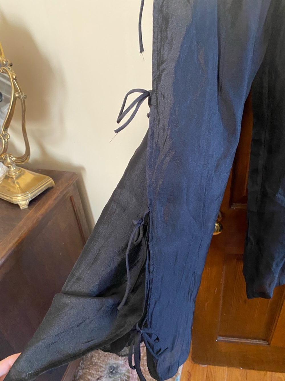LISA SAYS GAH EVELYN TIE PANT SIZE XL BLACK ORGANZA - Picture 2 of 9